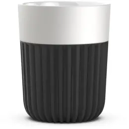 Sengetti Ribbed Coffee Mug White-Black